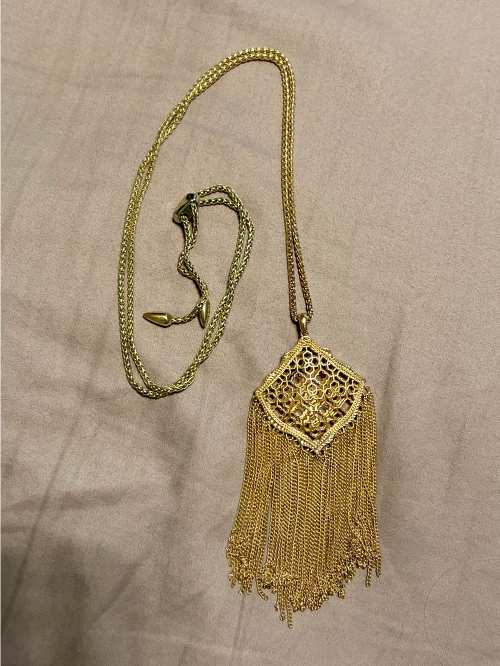 Kendra Scott Gold Filigree Tassel Pendant Necklace